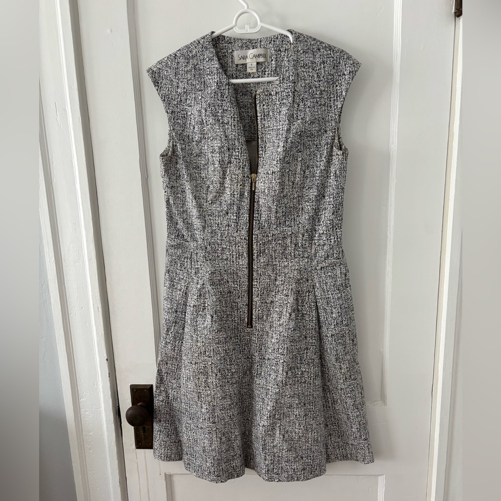 Sara Campbell Gray Sleeveless Zipper Dress